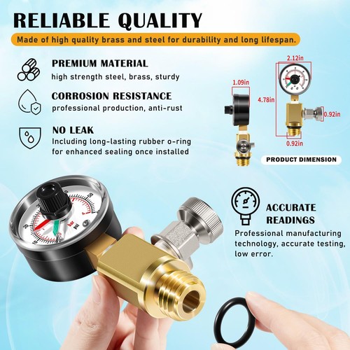 for RV40600 Pentair 98209800 AIR RELIEF VALVE GAUGE FNS Plus Clean & Clear - Picture 12 of 14