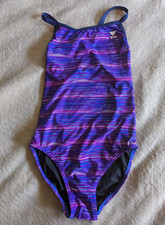 TYR One Piece Swimsuit Womens Sz 34 Purple Blue Pink Swim Suit