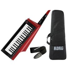KORG RK-100S 2RD Keytar Synthesizer 37 Keys Translucent Red Wood Finish
