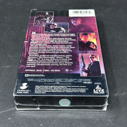 Terminator 2 Judgement Day VHS Schwarzenegger Watermarks Carolco Live - Sealed - Foto 5 di 7