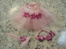 Build A Bear Fancy Pink dress flowers, Wand and Headband. Gorgeous dress.