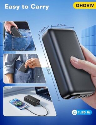 Powerbank 50000 MAh 22.5W Ricarica Rapida: Batteria Esterna Con 5 Uscite E Torcia - Caricatore Portatile