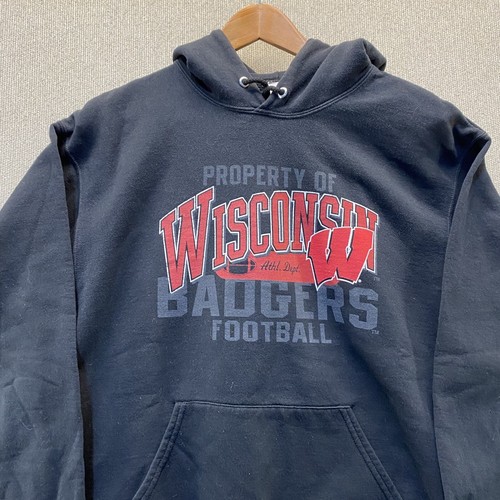 Wisconsin Badgers Hoodie Pullover Herren Large Football UW Madison College Y2K - Bild 3 von 8