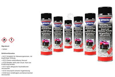 6x Presto Steinschlag und Unterbodenschutz schwarz 500ml Spray MN8