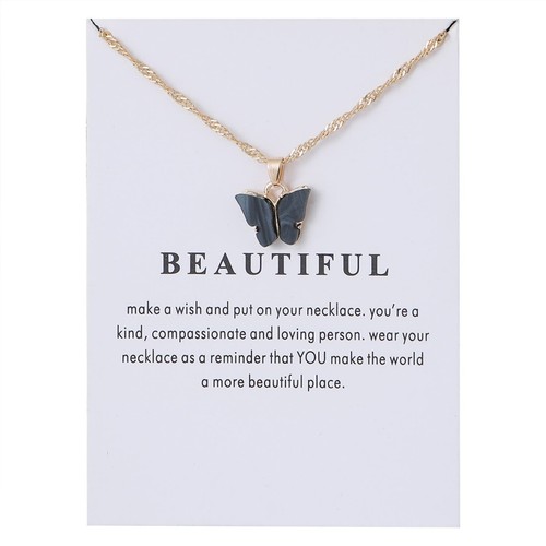 Lot de 9 Collier Pendentif Papillon Bohème,Dainte Couleur Acrylique Réglable... - Photo 5 sur 8