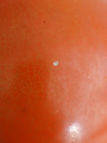 Brocca in ceramica bulbo arancione 7,25" vintage - Foto 12 di 23