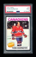 1975 TOPPS HOCKEY 70 YVAN COURNOYER CANADIENS PSA 9 MINT