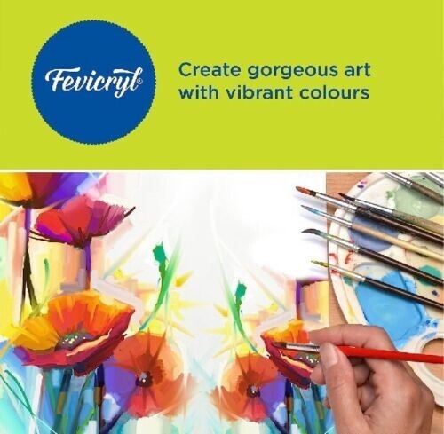 Fevicryl Acrylic Colours Sunflower Kit DIY Paint (10 Colors x 15 ml) - Picture 2 of 6