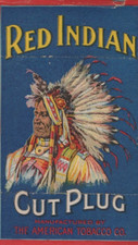 Antique Red Indian Cut Blue Tobacco Label  1800's M3z