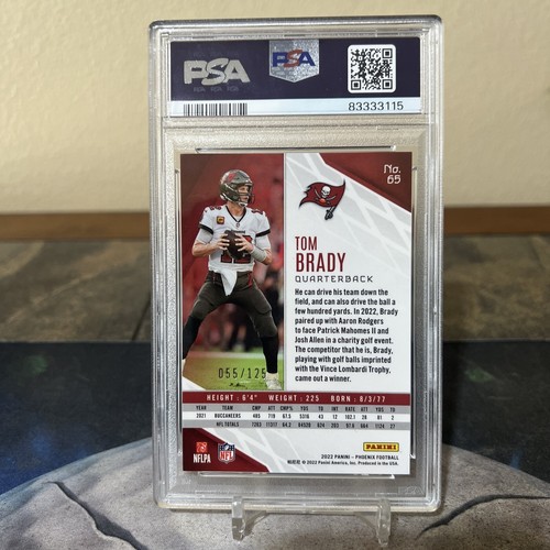 2022 Panini Phoenix Purple #65 Tom Brady /125 Buccaneers Patriots PSA 10 POP 2 - Picture 2 of 2