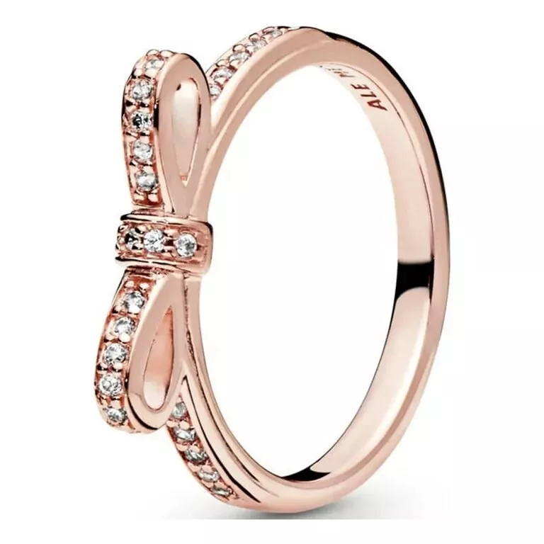 Pandora Rose Gold Sparkling Bow Ring 180906CZ 48 Ring Size 4.5