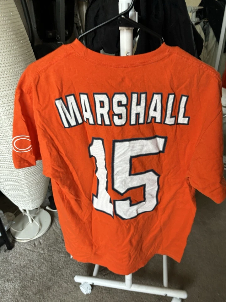 Мужская большая рубашка Chicago Bears NFL оранжевая Brandon Marshall No15 Crewneck Vintag - Изображение 4 из 4