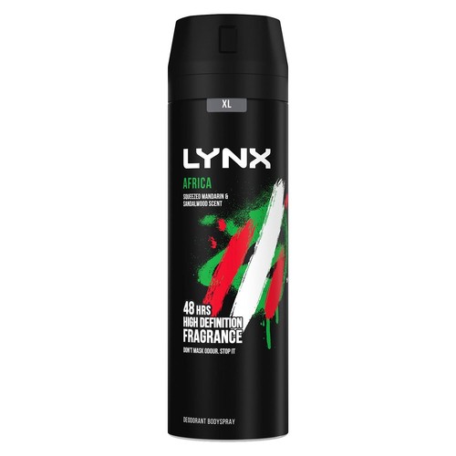 Lynx XL Africa Body Spray 48H Fresh Mandarin & Sandalwood Scent Deo, 12x200ml - Picture 10 of 11