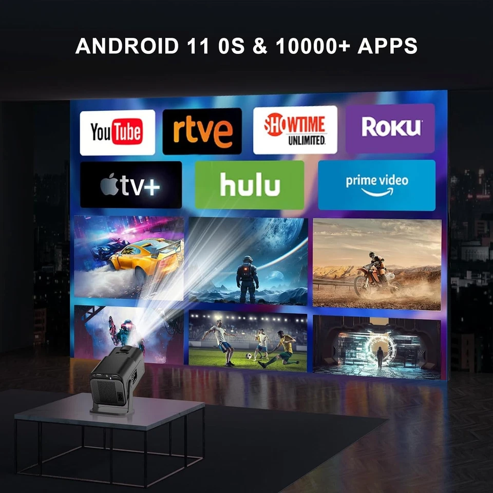 HIPPUS HY320 SMART 5G BEAMER Full HD 1080P 4K-SUPPORT Android WiFi 6 BT- SPEAKER - Bild 4 von 4