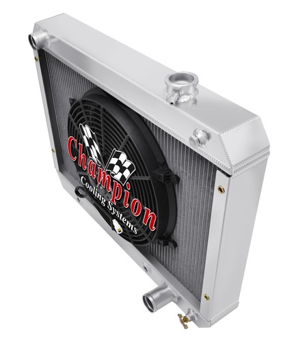 Cold Champion 3 Row Radiator,14" Fan-1963-1965 Chevy Chevy II Nova Factory V8 - Picture 3 of 9