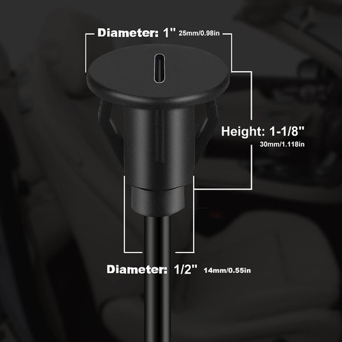 AU 1M USB 3.0 Male To Type C 3.0 Female Flush Mount Cable 5Gbps for Car Dashboar - Bild 4 von 10