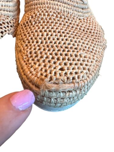 Robert Clergerie Lisa Derbies Natural Raffia Retail $445 Sz 10.5 Repaired #S50-5 - Imagen 9 de 13