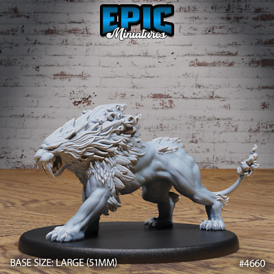 Sabertooth Beast by Epic Miniatures | D&D | DnD | Print on Demand