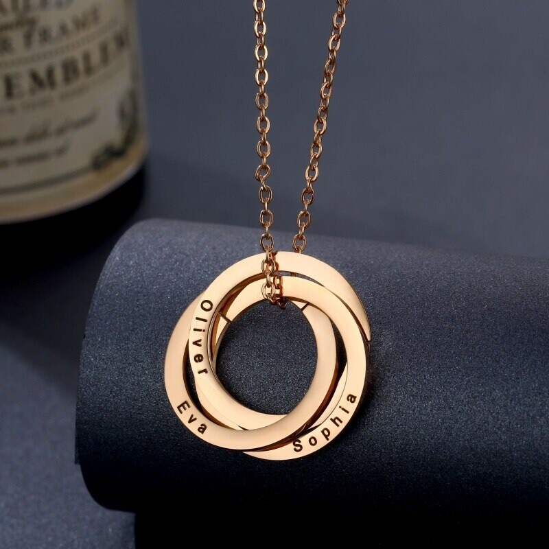 Stainless Steel Personalized Nameplate Pendant Custom Circle Name Necklace Women