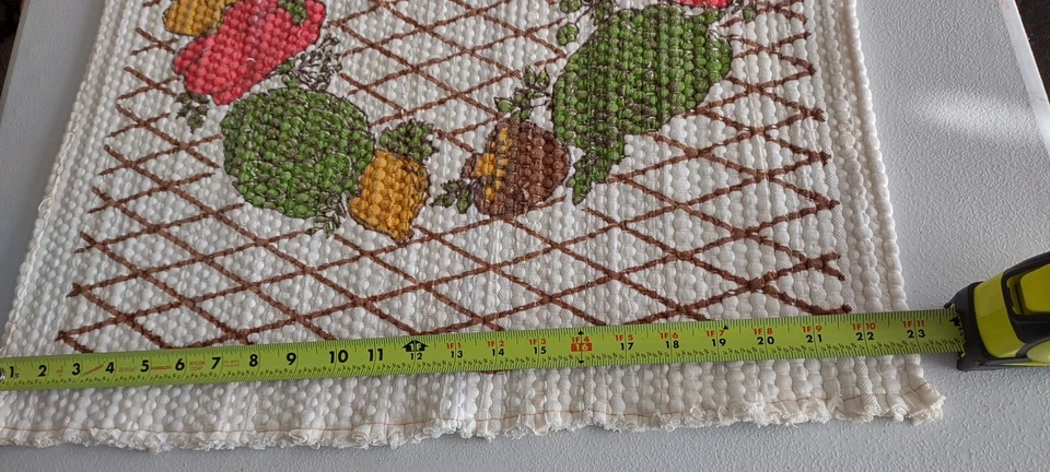 Alfombra de dispersión tejida de colección cocina cocina verduras setas impresión 24x39 Foto 3 de 3