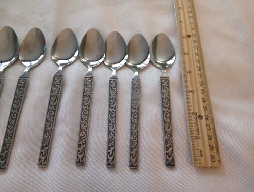 8 Riviera MCM Monterey Edelstahl Teelöffel Schnörkel Besteck Japan - Bild 3 von 4