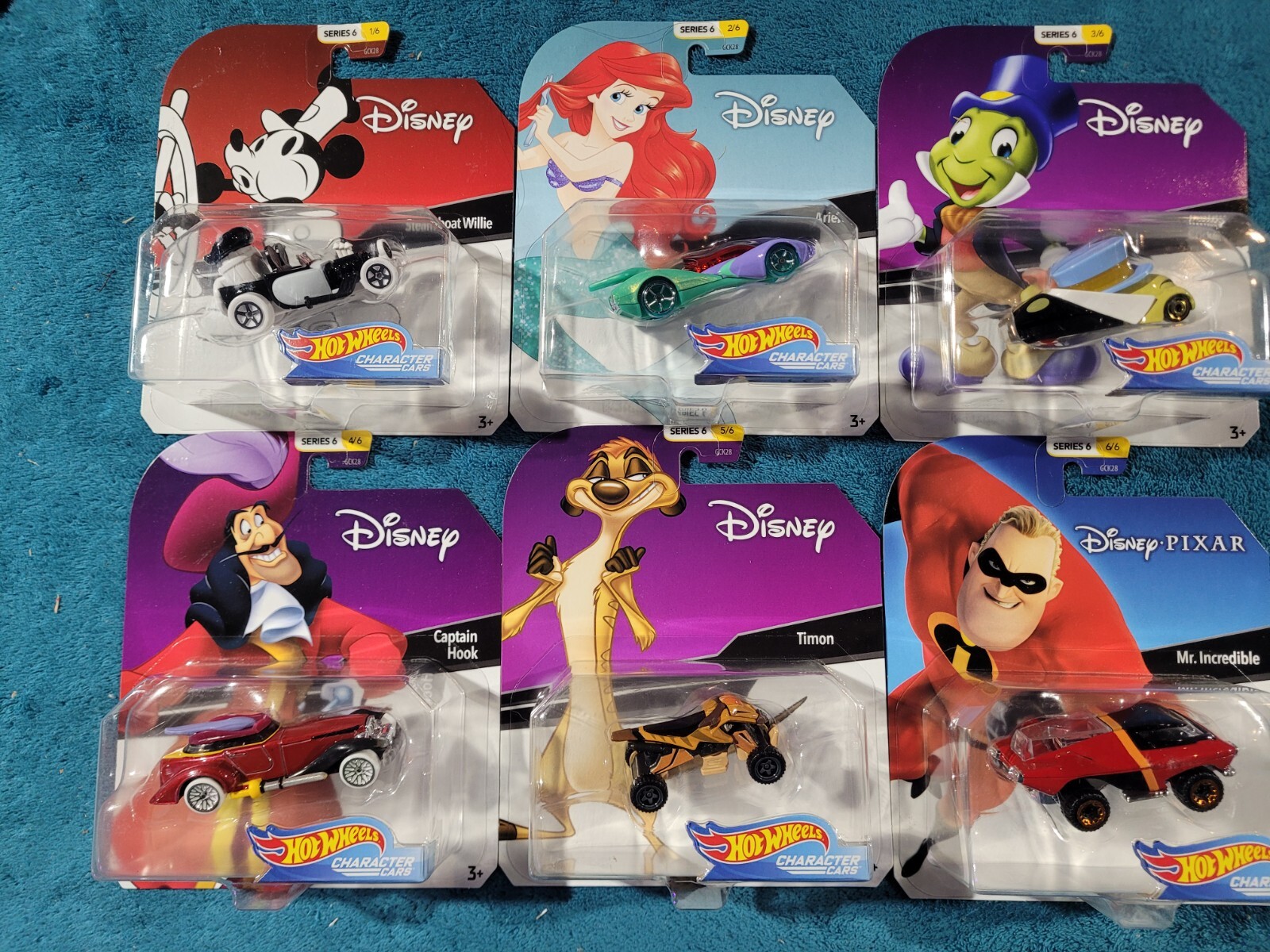 Hot Wheels Collectible Cars Series 6 Complete set Disney 2018 Character Cars