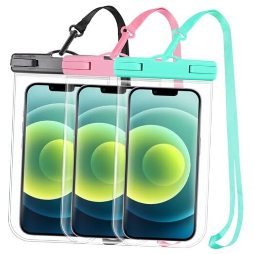 2024 Waterproof Phone Pouch: 3 Pack Cruise Ship Essentials Black+Pink+Green