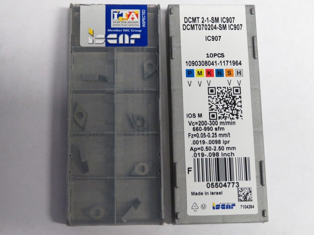 10 pcs ISCAR DCMT 2-1-SM DCMT 070204-SM Grade IC907 Carbide inserts