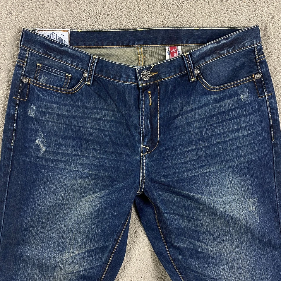 John B. Stetson 1014 Rocker Fit Boot Leg Jeans Mens 42x38 Western Cotton X - Image 2 of 4