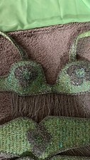 Belly dance custom 4 piece set , electric green and silver .size S /M