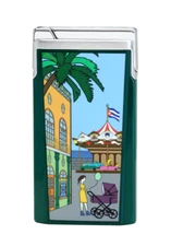 Elie Bleu Limited Edition Green Carousel J-15 Torch Lighter, EBJ1579, New In Box