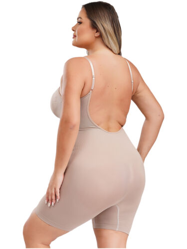Damen Shapewear Bodycon Bodysuit Sexy Overall Slim Fit Unterwäsche Boyshorts - Bild 8 von 44