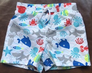 NEW Baby Boy/'s Swim Trunks NWT Size 6-9M Month Red White Blue Shorts Toddler