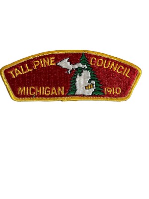 Tall Pine Council 1910 Shoulder Flap Patch BSA Boy Scouts Mid Michigan Vintage