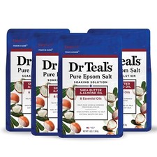 Dr Teal's Pure Epsom Salt Soak Almond Shea Butter 48 Oz Pack of 4 Relaxation