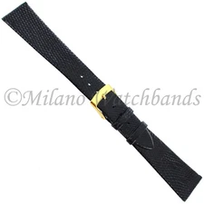 19mm Morellato Italy Black Genuine Java Lizard Unstiched Watch Band Long 117