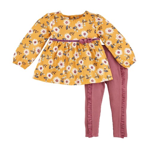 Mud Pie H4 Fall Girl Gauze Floral Tunic & Berry Leggings Set 11880002 - Choos... - Picture 2 of 5