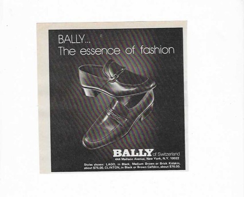 1977 Bally Of Switzerland Essence Of Fashion Vintage Shoes Print Ad
