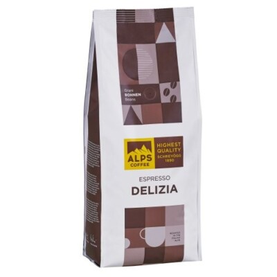 (27,00,-/KG) Alps Coffee 5x1000g - DELIZIA - Espresso  Bohnen