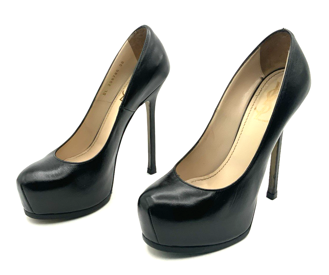 Scarpe YSL Saint Laurent nere testurizzate Tribtoo platform 7 5