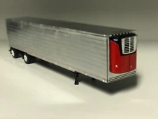 CHROME  & RED SPREAD AXLE DCP 1/64 53' UTILITY TRAILER W/ CARRIER REEFER
