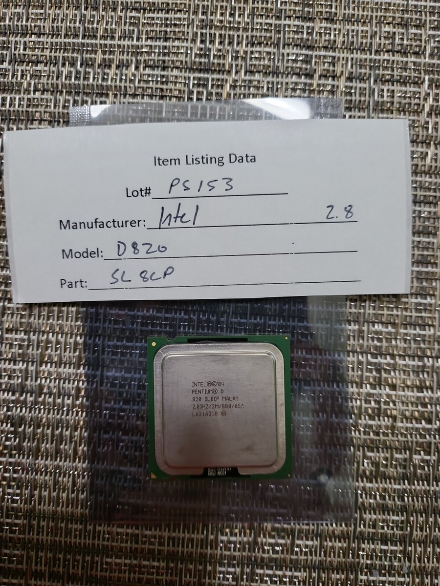 Intel Pentium D 820 SL8CP (2.80GHz, 2MB, 800MHz) LGA775 CPU