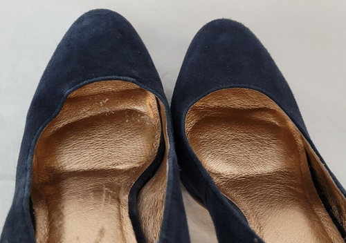 Miss Albright Platform High Heels Pumps Shoes 9.5 / 10 M Navy Suede Crystal READ - Picture 9 of 18