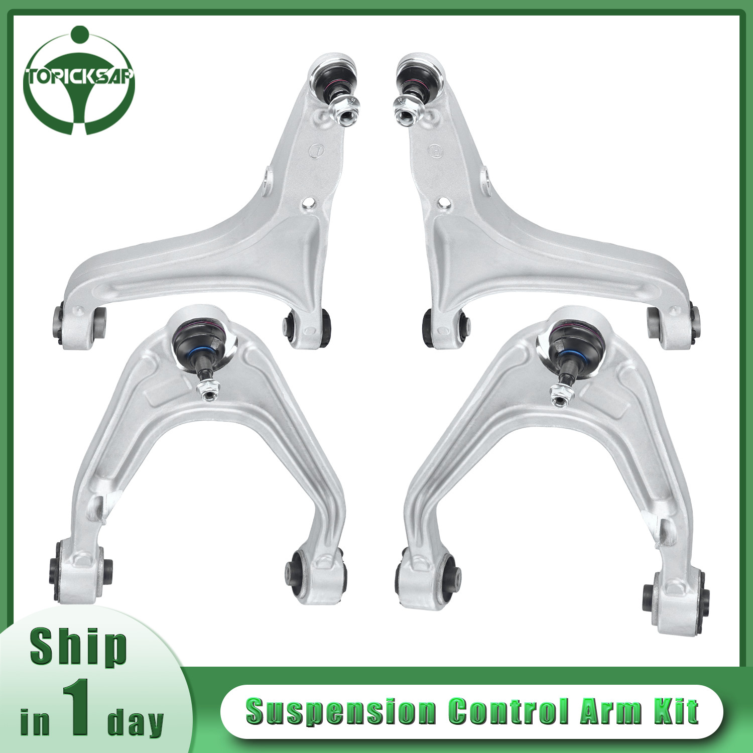 4Pcs Front Upper Lower Control Arms For 2014-2022 Maserati Quattroporte Ghibli
