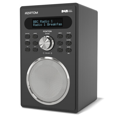 Azatom DAB/DAB+ Digital UKW Radio Lautsprecher Wecker Retro Holz Foxton 2