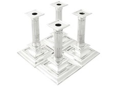 Victorian English Sterling Silver Candlesticks Charles II Style