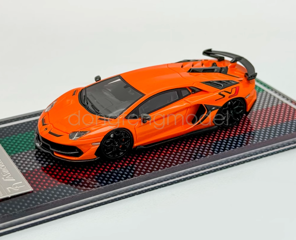 U2 1/64 ランボルギーニアヴェンタドールSVJ U2 1:64 Scale Orange Novitec Aventador SVJ LP770 Sports Car
