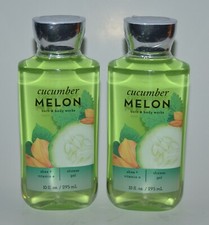 2 NEW BATH  BODY WORKS CUCUMBER MELON SHOWER GEL WASH SHEA VITAMIN E 10OZ LARGE