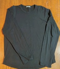 Buck Mason Black Long Sleeve T-Shirt Curved Hem Men’s Large