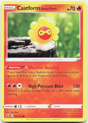 Castform Sunny Form 022/198 Common Chilling Reign Pokemon Lightly Played